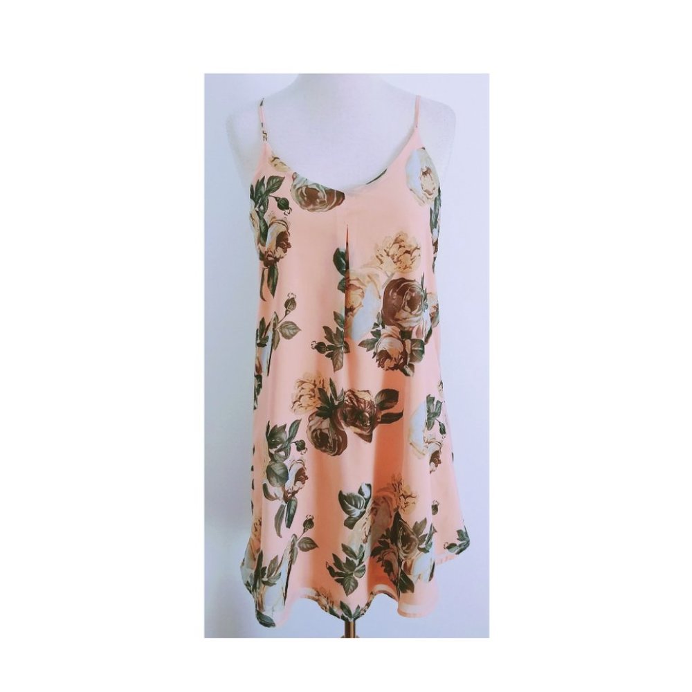 Peach floral dress